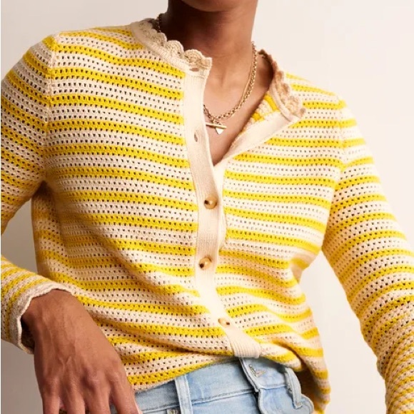 Boden Textured Scallop Cardigan - Picture 2 of 5